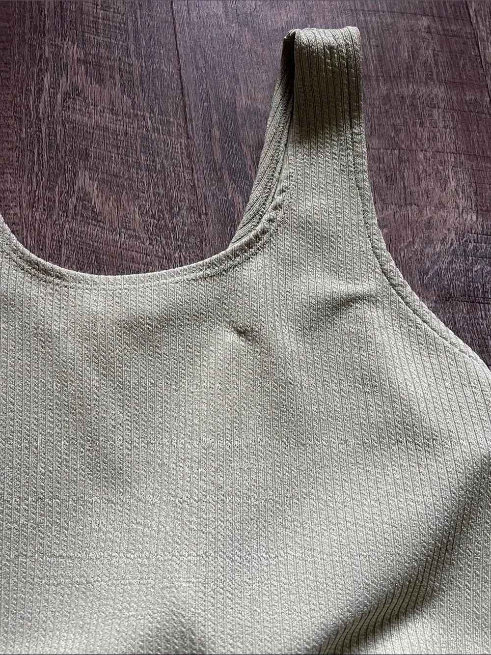 Ribbed Tank and Shorts Set - Blue & Olive - Picture 2 of 3